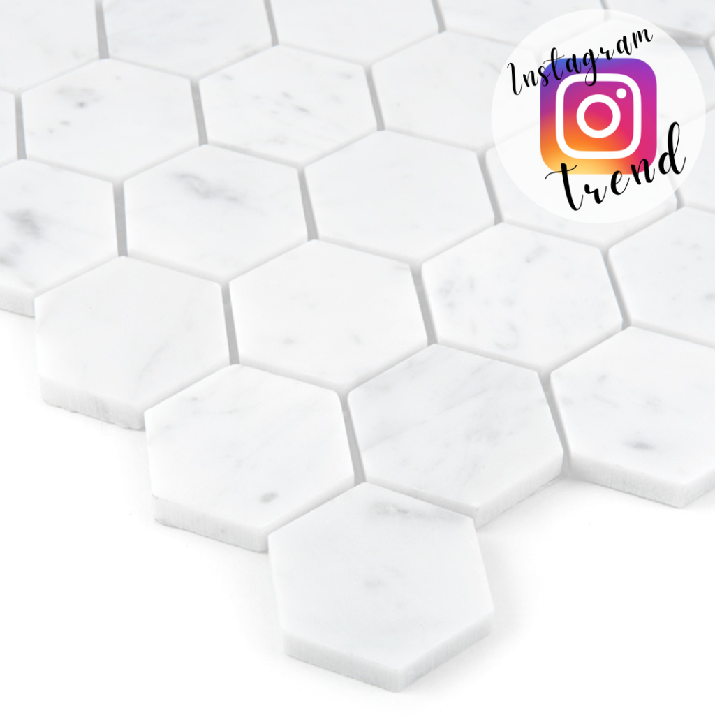 Carrara White Hexagon 48